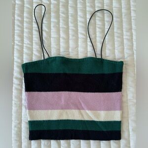 Kendall + Kylie Striped Crop Top